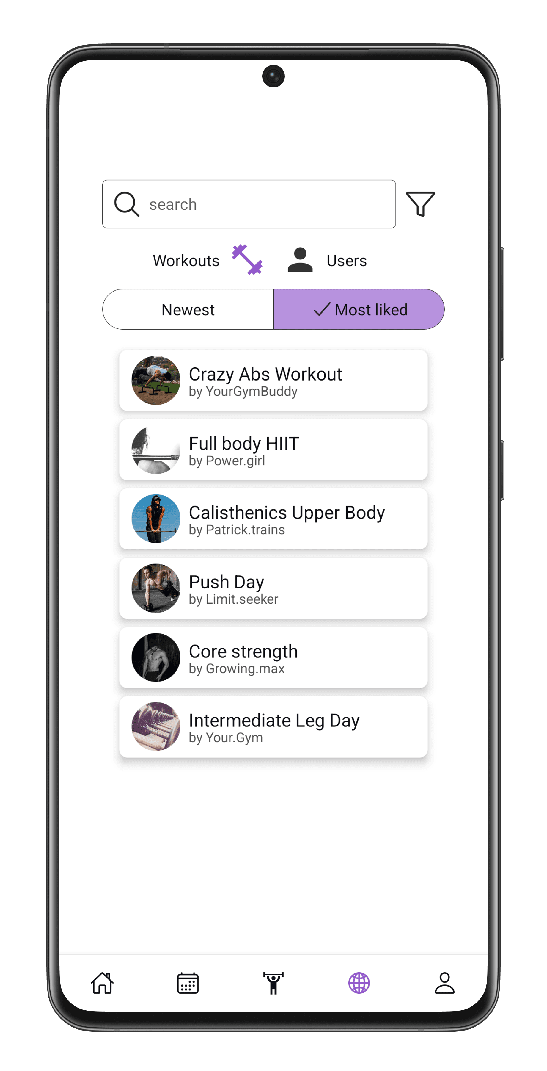 Browse Workouts